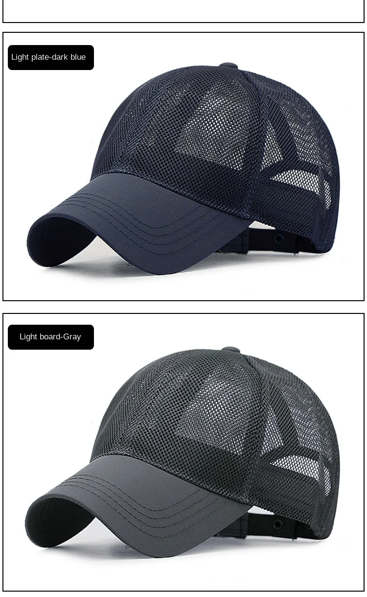 Großen Kopf Mann Plus Größe Baseball Kappe Männer Sommer Dünnen Stoff Mesh Sonnenhut Männliche Snapback Hüte M 55-60cm L 60-65cm gorras hombre – Detail 21