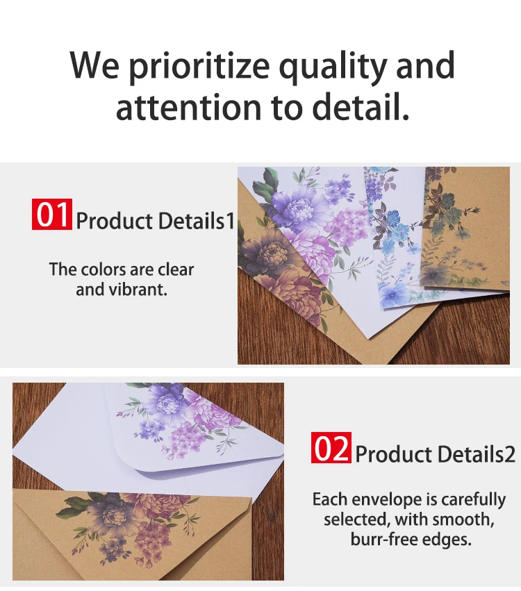 10 Stück elegante Umschläge aus verdicktem Kraftpapier – für Feiertagseinladungen, Grußkarten, Einladungen und Geschenke, Wachssiegel-Set – Detail 8