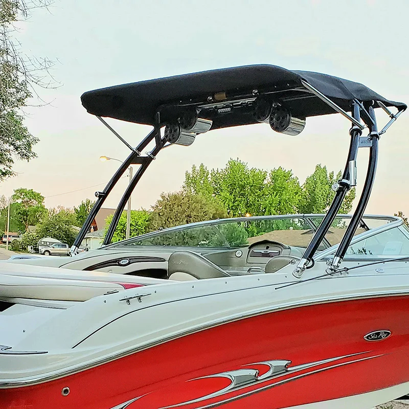 Reborn Launch Boat Wakeboard Tower Plus Pro3 Foldable Tower Bimini Top