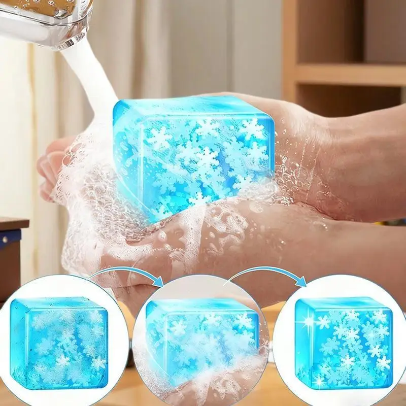 كرة تخفيف التوتر للبالغين، مكعب ثلج مضيء على شكل ندفة الثلج، لعبة إسفنجية ناعمة، لعبة تململ لتخفيف الضغط بطيئة الارتداد
