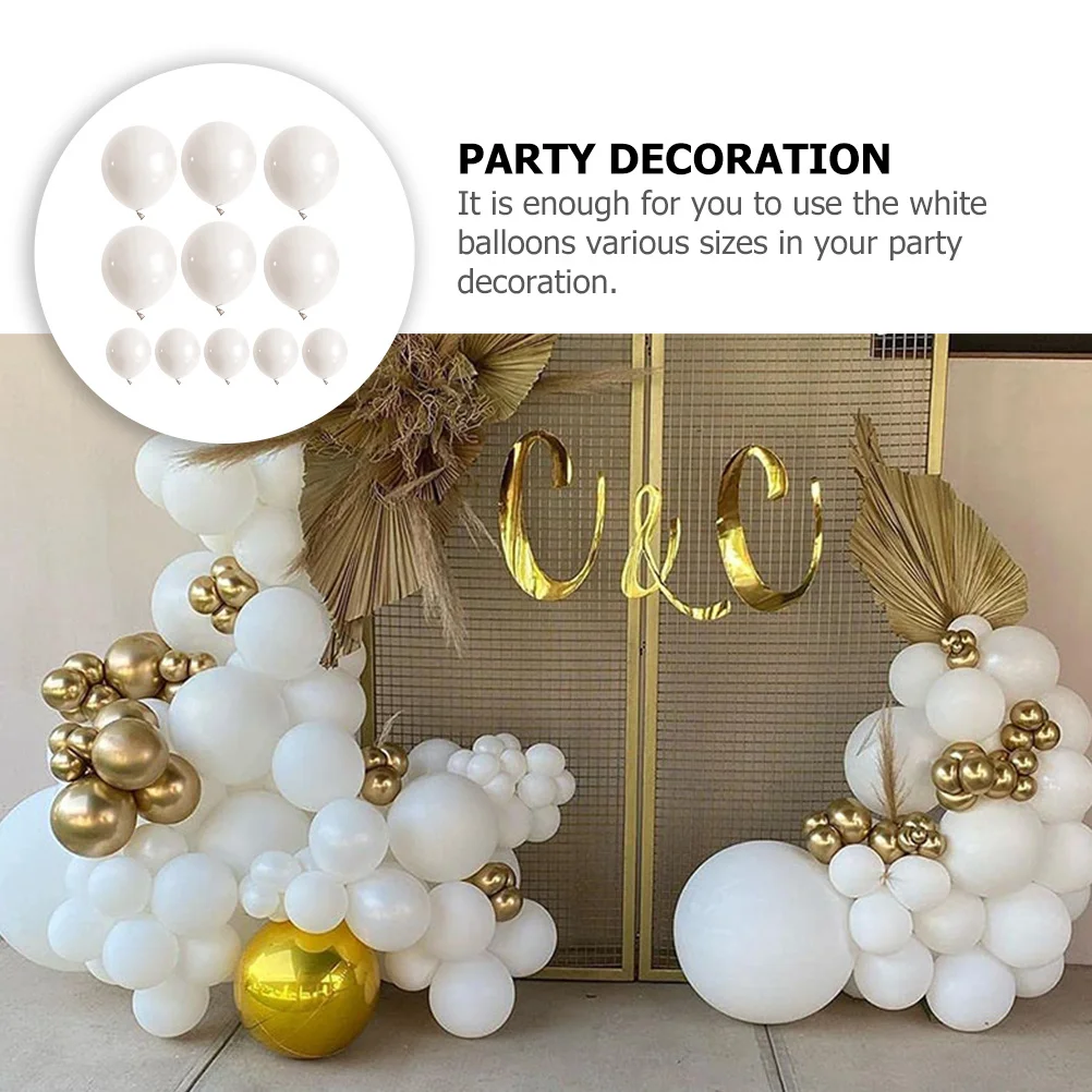 

1Set White Balloons Party Latex for Shower Birthday Decorations Balloon Arch White Balloon Arc Engagement Balloons