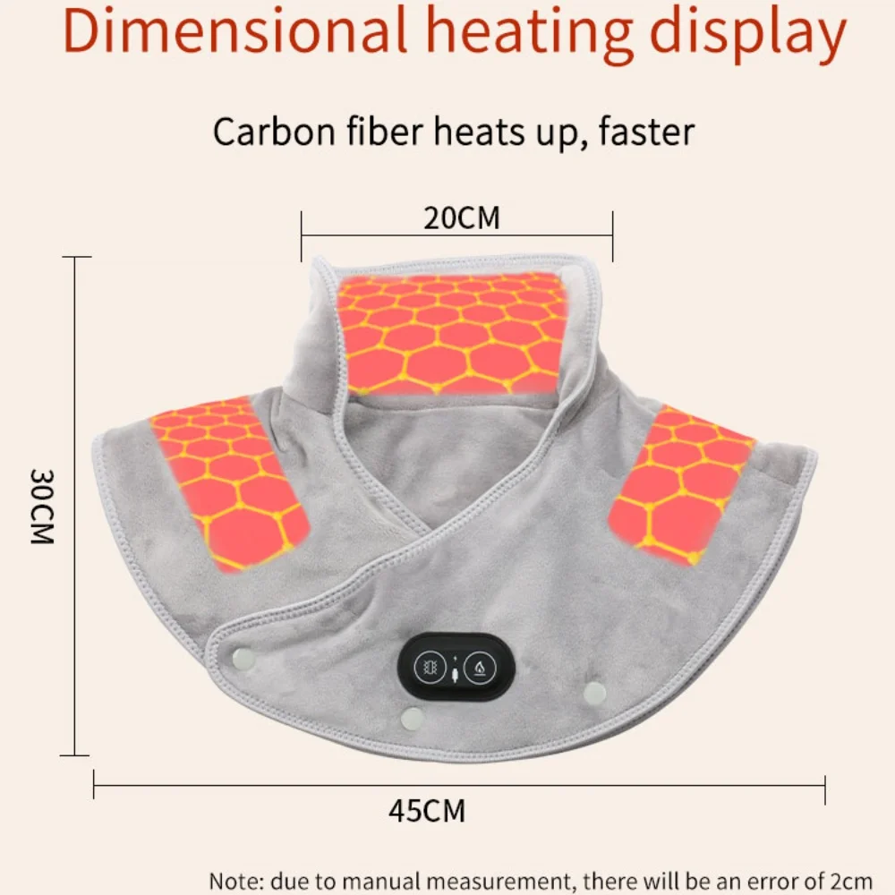 Electric Heating shoulder Neck Pad Massager USB Cervical Brace Wrap Thermal Compress Relieve Pain Fatigue Warm Back Brace Tool