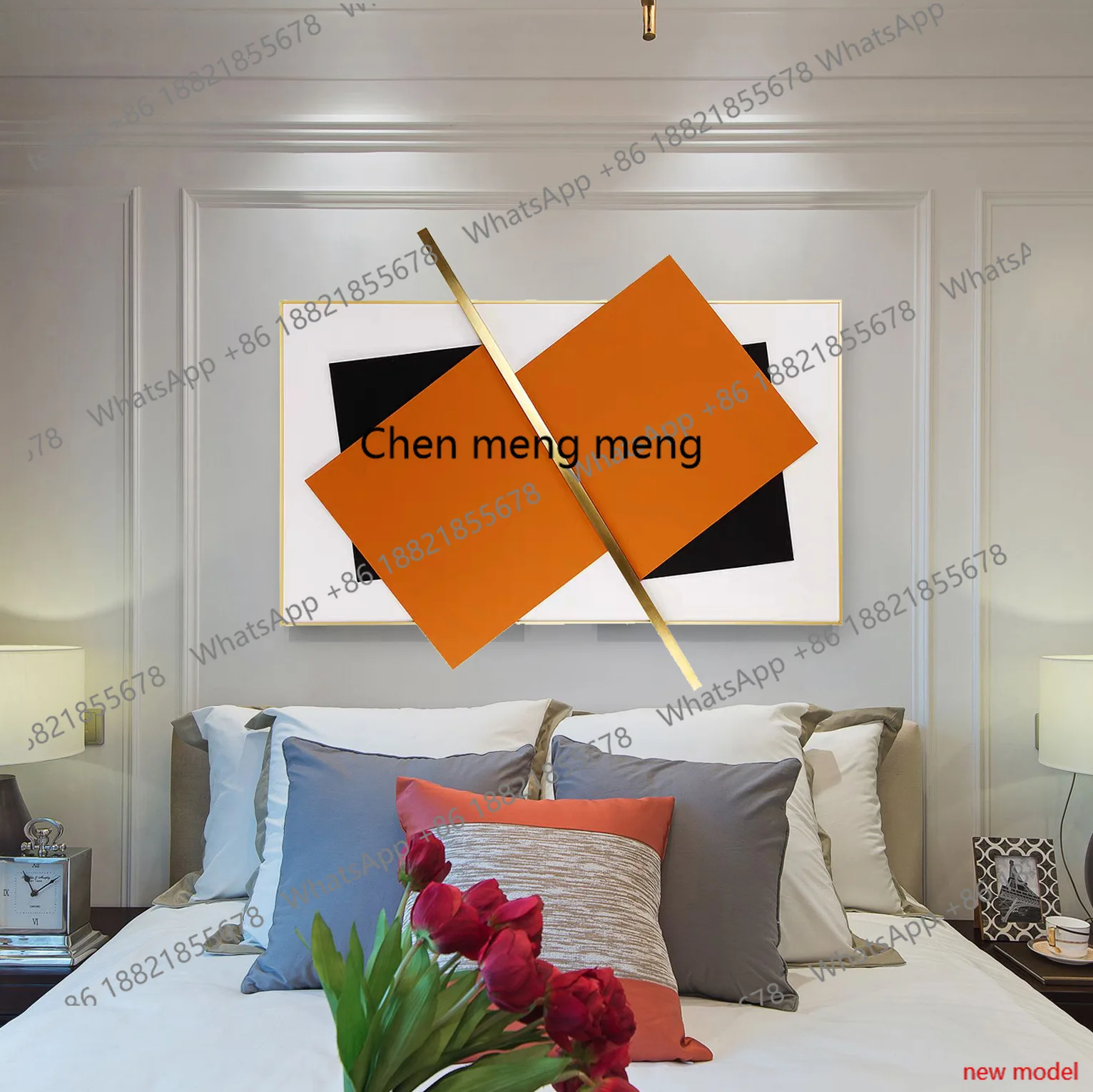 H178Modern simple handmade three-dimensional craft painting leather, hotel, entrance entrance decorative mural