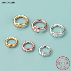 2pcs Genuine Real Pure Solid 925 Sterling Silver Open Jump Rings Split Ring Locked Key Chains Connector Jewelry Making Findings