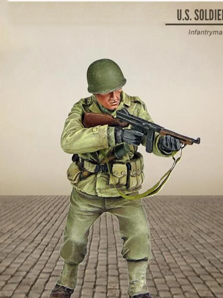 

Масштаб 1/35, литой под давлением смола, белая модель солдата Второй мировой войны США нуждается в ручной цветной модели, бесплатная доставка....