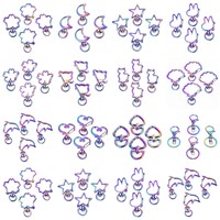 5pcs Rainbow Cat Heart Snap Hook Trigger Clips Buckles For Keychain Lobster Lobster Clasp Hooks for Key Ring Bags Jewelry Making