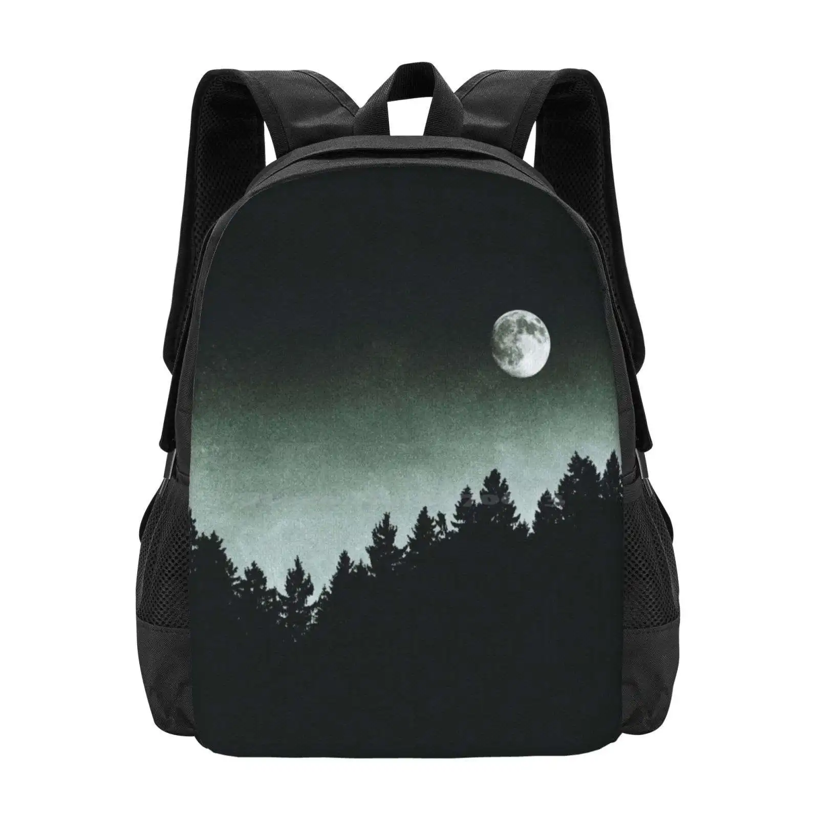 

Under Moonlight / / Kiwi Melon Collie Lassie Edit School Bags Travel Laptop Backpack Color Landscape Mood Forest Mountains