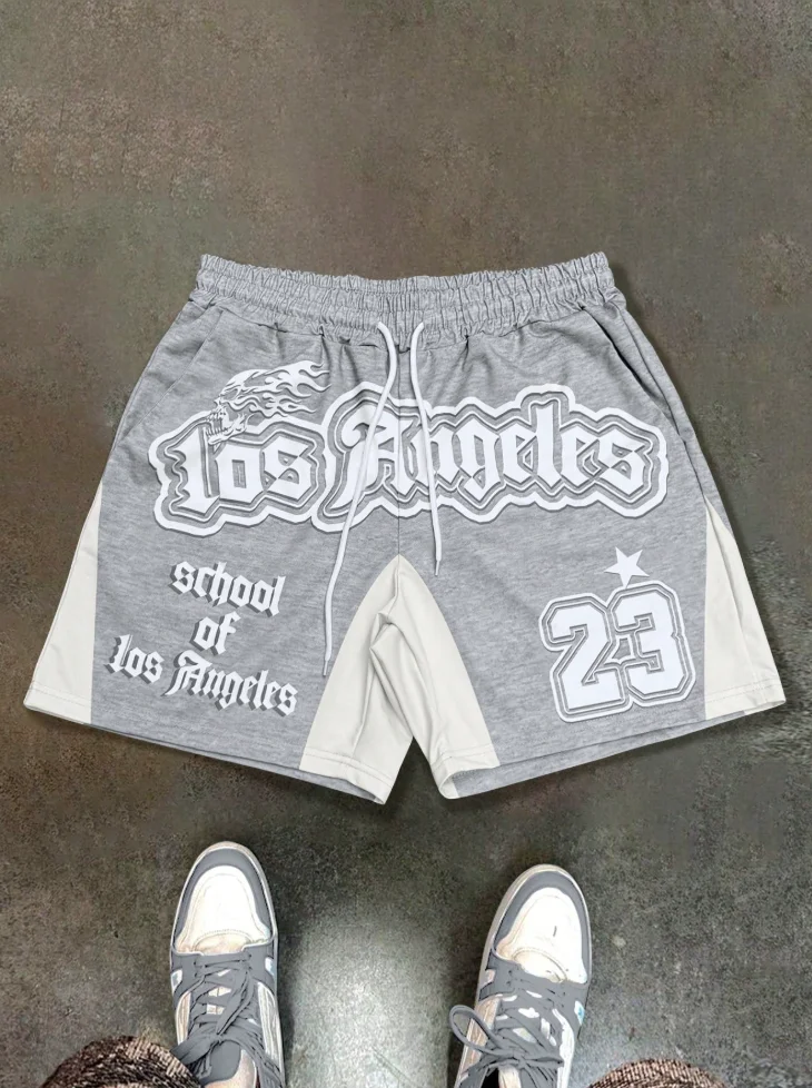 Популярный мужской номер. 23, дышащие, быстросохнущие, впитывающие пот, мужские шорты на шнурке для фитнеса, пляжа, повседневного отдыха и спорта