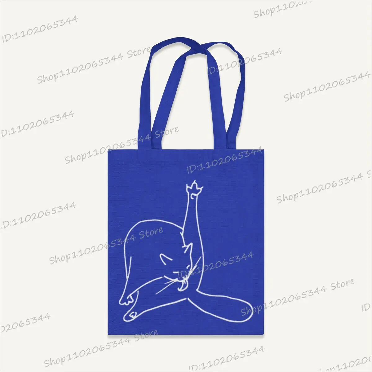 مضحك القط التسوق للمتسوقين أكياس مضيئة نمط Harajuku قابلة لإعادة الاستخدام حقيبة نسائية صغيرة حقيبة يد الإناث قماش فتاة هدية #4