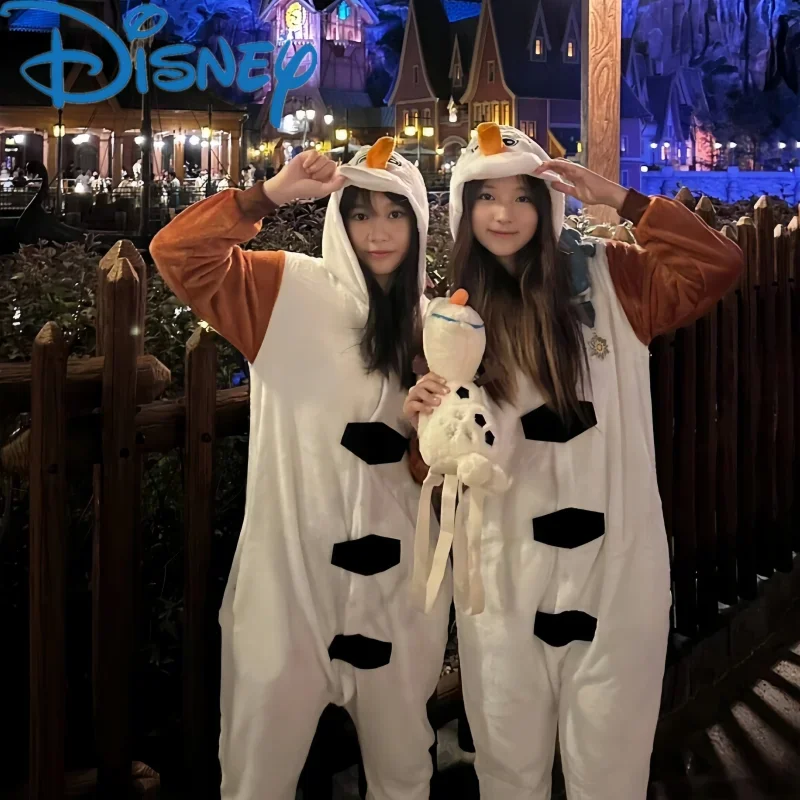 Sıcak satış Disney dondurulmuş Olaf kardan adam Cosplay kostüm Anime yetişkin pijamaları beyaz tulum parti elbise karikatür pijama Xmas hediyeler