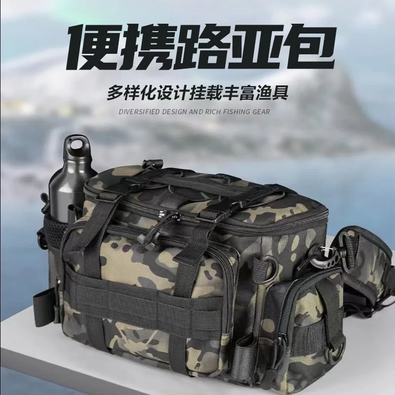 Multifunctional Waterproof Fishing Gear Waist Pack Large Capacity Lure Rod Bag Crossbody Tackle Storage Pouch
