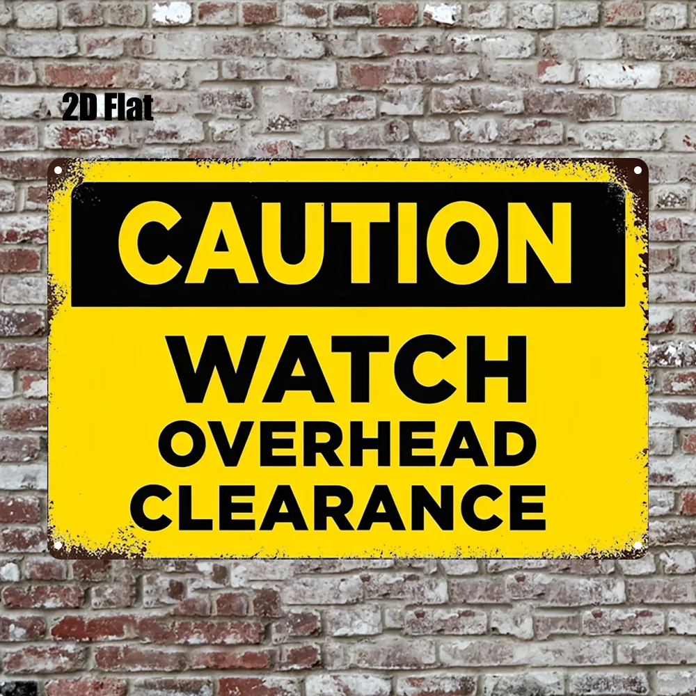 2D Metal Sign Yellow Warning Attention Height Limit Decorative Plaque 8x12 Inch Rustic Wall Art for Living Room Game Room Kids R