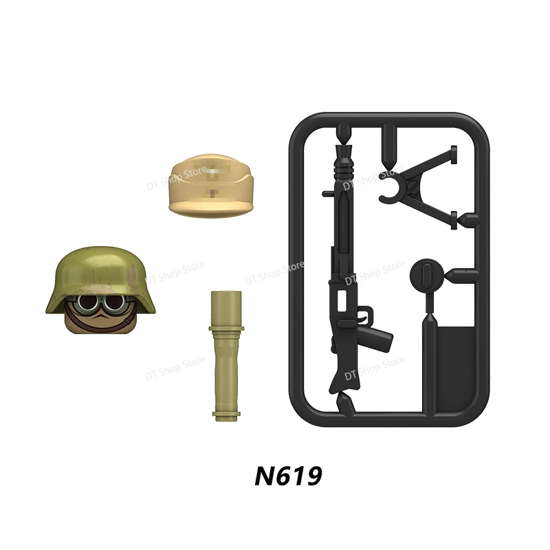 N617-620 Soldier Series Accessories MOC Building Block Mini Figures Mini Characters Educational Boy Toys Christmas Gifts