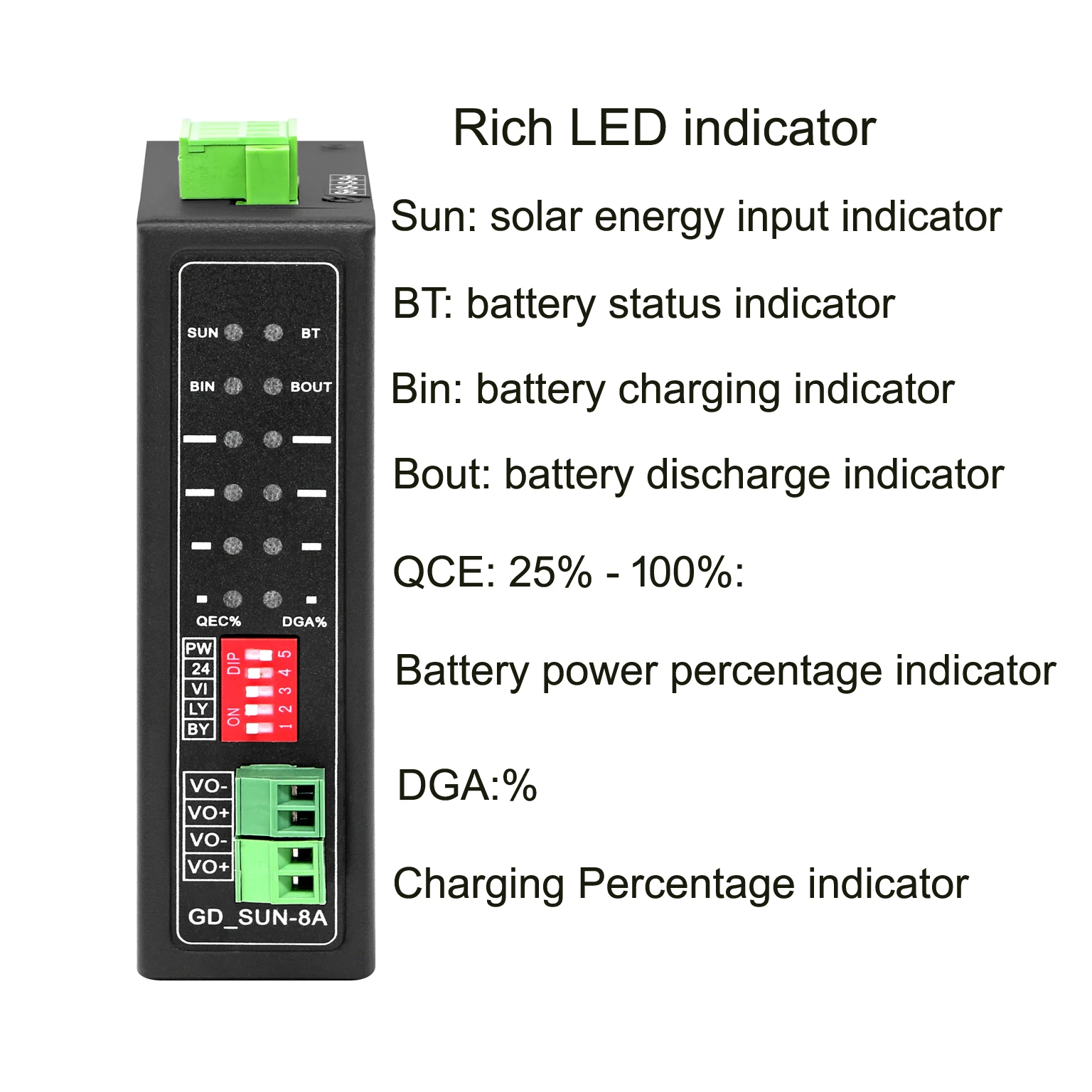 Industrial MPPT solar controller 12V/24V dc output max 72w plug and play