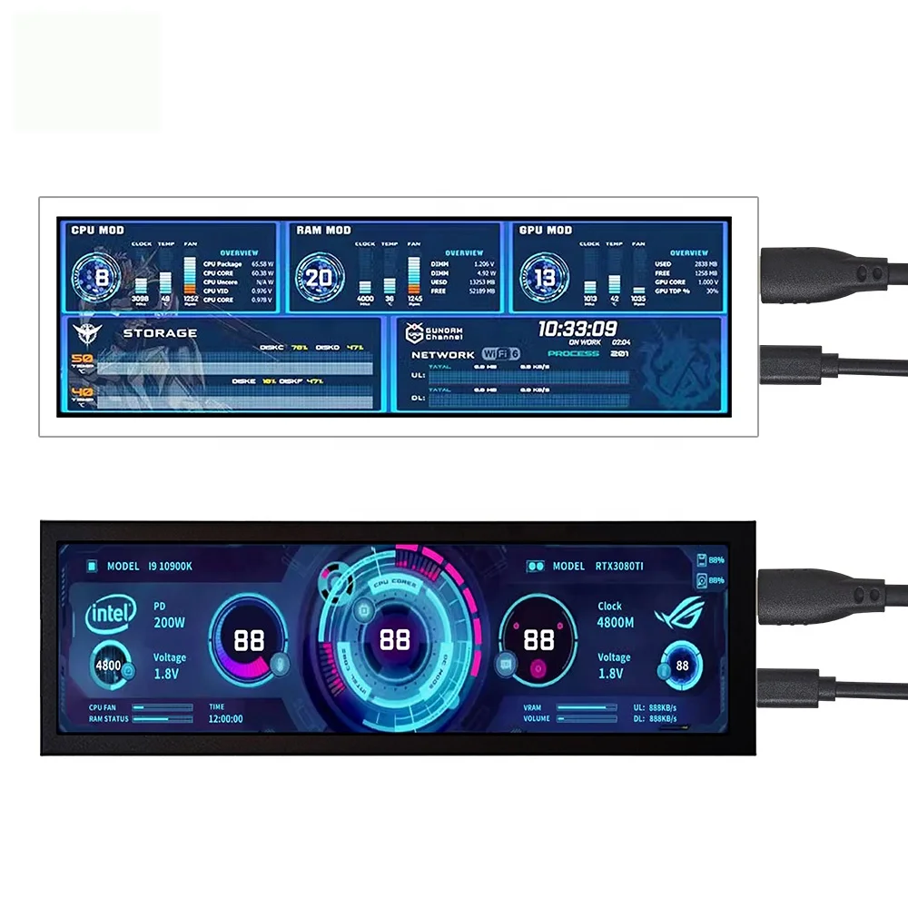 8.8 Inch Full-Color IPS TFT Display 480x1920 Resolution Touch Screen with Long Bar Strip 8.8'' LCD Modules