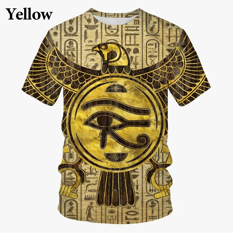 Summer New Fashion Personality Egypt Culture 3D Printing T Shirt Graphic Harajuku Street Men/Women Short Sleeve Tee