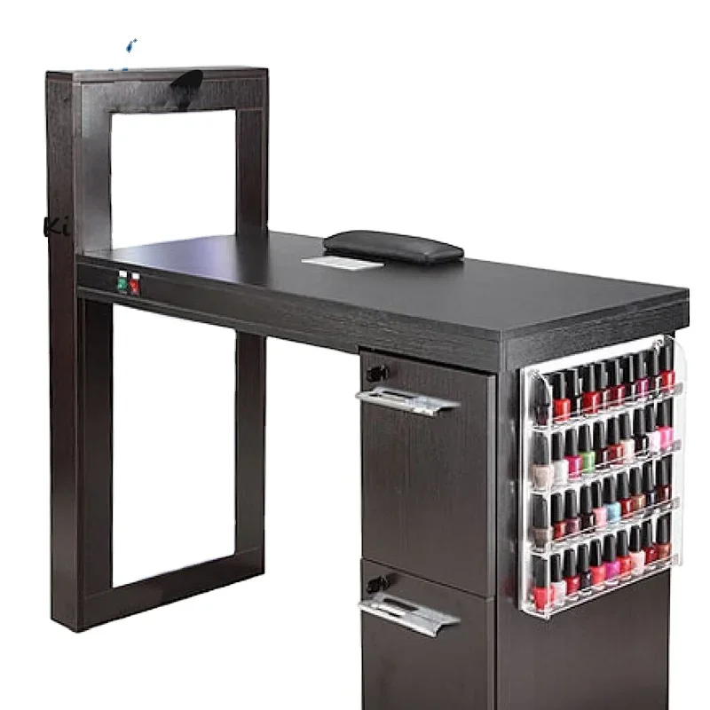 Table manicure nail salon furniture black nail desk and nail tables with display racks