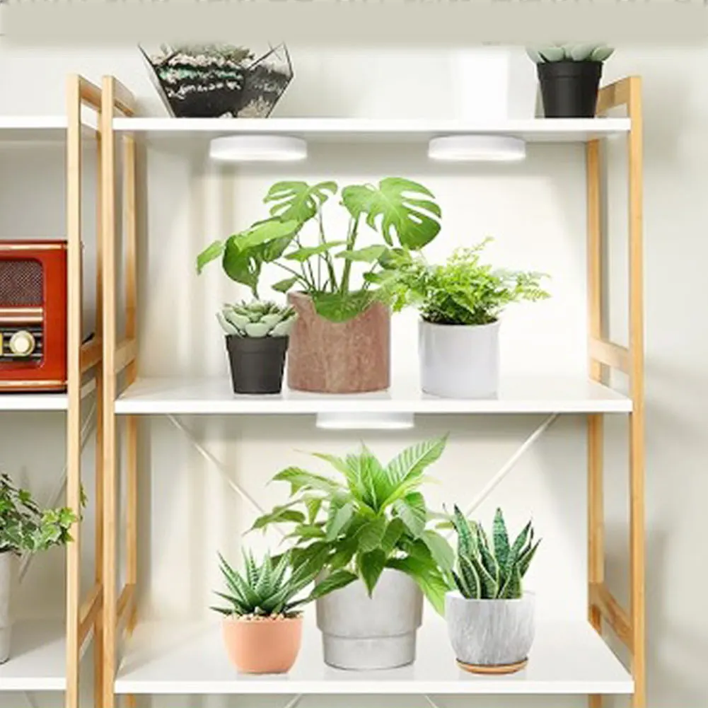 Lámpara de cultivo de plantas de espectro completo, 4 niveles regulables, lámpara de cultivo Halo, altura ajustable debajo del gabinete, lámpara para plantas de interior