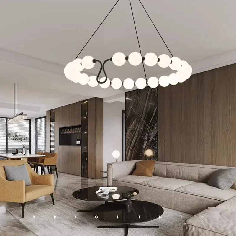 

Nordic Glass Ball LED Pendant Lights for Living Dining Room Kitchen Coffee Tables Chandelier Indoor Interior Lighting Fixture