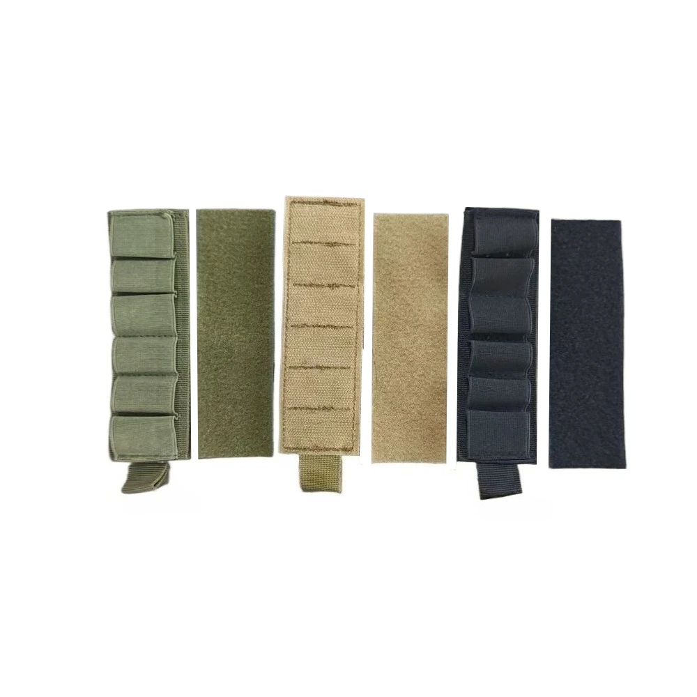 Tactical Hunting Hook Loop 6 Rounds Shell Holder Shotshell Insert Card Strip With Adhesive Back For 12 Gauge
