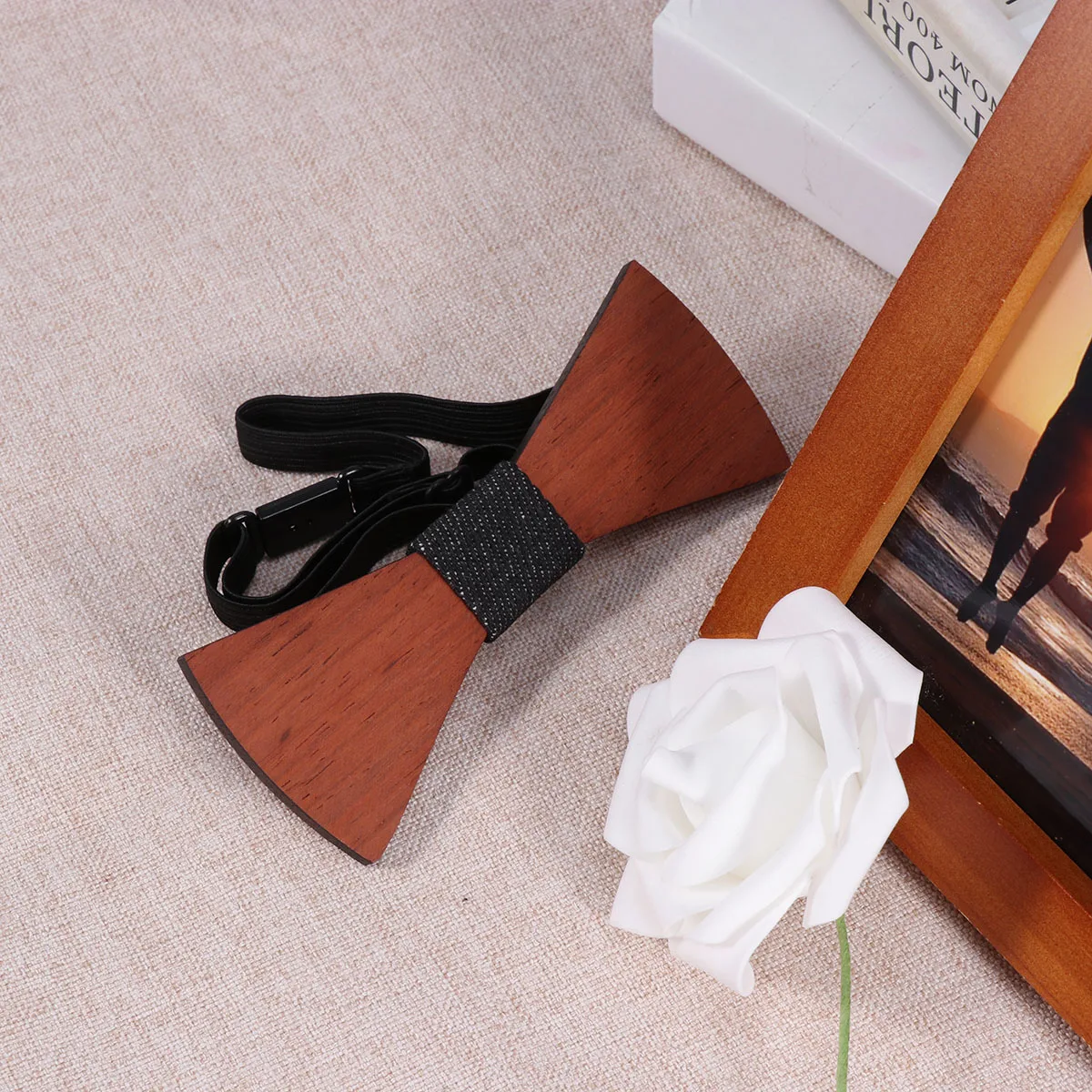 1 قطعة ربطة القوس الخشبية قسط اليدوية الرجال حزام مطاط قابل للتعديل لحفل الزفاف مهرجان هدية التبعي مناسبة جميع الأحجام #1