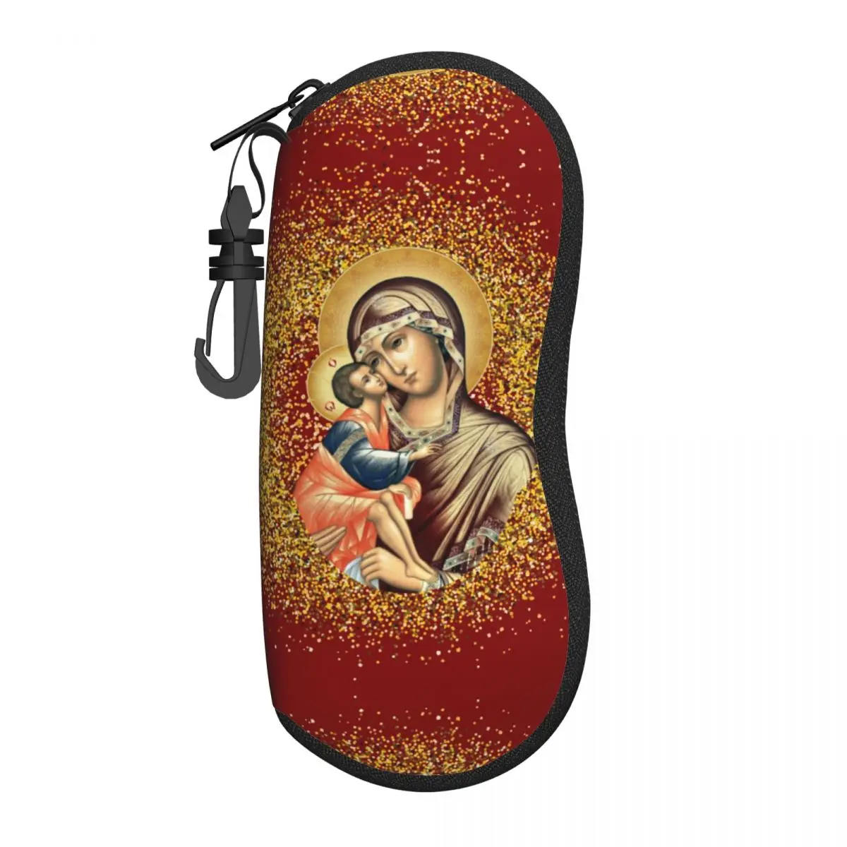 

Custom Virgin Mary Shell Eyeglasses Case Men Women Cute Mexican Catholic Jesus Glasses Case Sunglasses Box Pouch