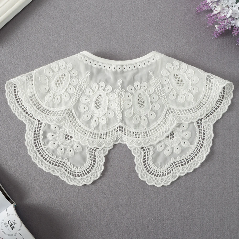 Summer Bow Tie False Collar Girl European Style Embroidered Chiffon Fake Collar Women Lace Neck Collar Doll Collar Accessories