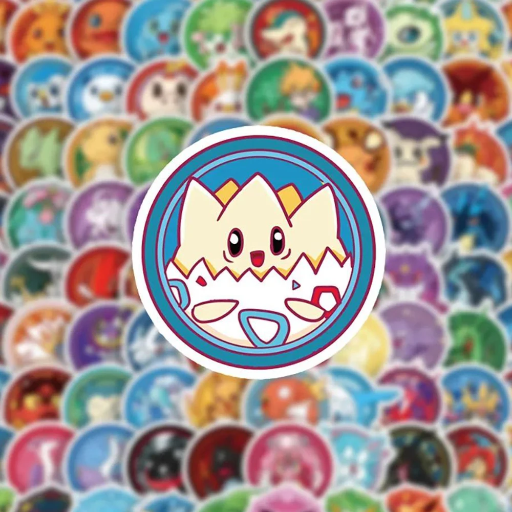10/30/50/100 Uds. Pegatinas bonitas de Pokemon Anime Psyduck Pikachu calcomanías de dibujos animados DIY papelería portátil teléfono pegatina de juguete clásica para niños