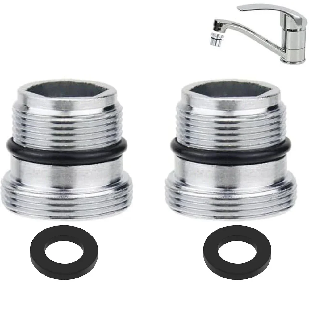 2 Pieces 5-M22 Male Thread Water Tap Adapter Replacement Parts With 2 Rings Water Purifier  Home Appliance Accessories