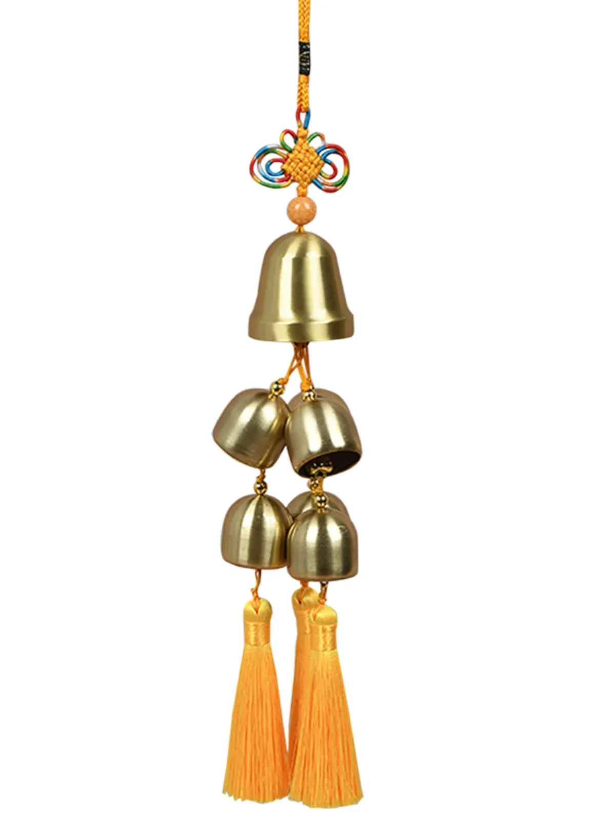 

Six small copper wind chimes, pure copper bells, wind chimes, ornaments, home room decorations, pendants, wuhuang, two black.