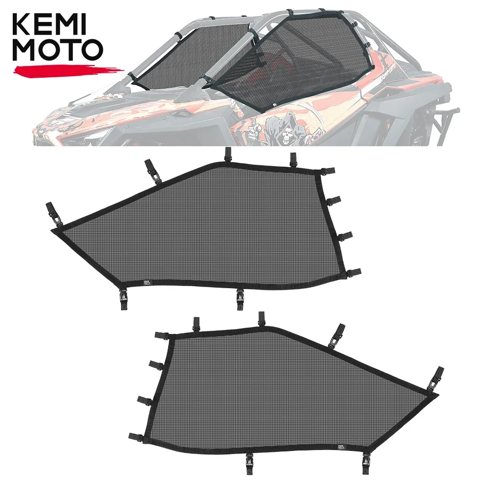 KEMIMOTO Window Net UTV Roll Cage Window Mesh Sun Protective Net Ventilated Compatible with Polaris RZR PRO XP Turbo R 2022-2024