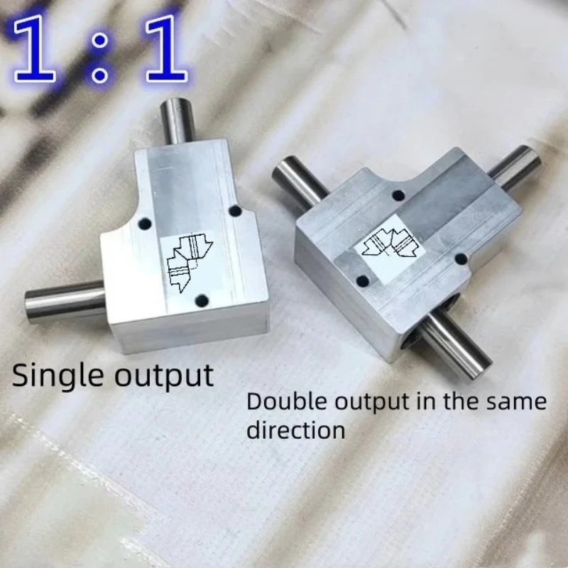 Miniature speed ratio 1:1 single/double output shaft diameter 15 mm 90 degree commutator corner turner helical bevel gear box
