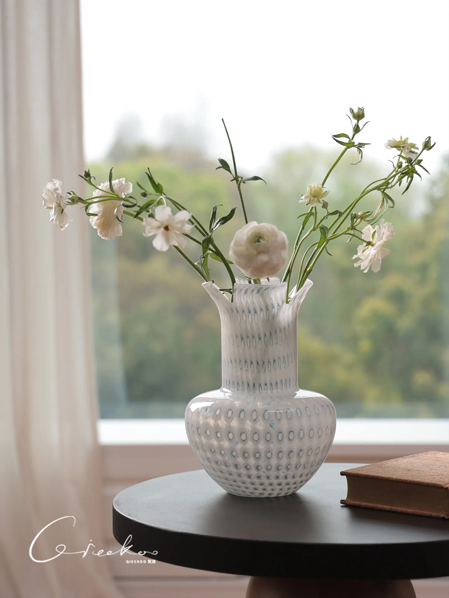 

Vase frenchaccessible luxuryclassy sense glass water-grown flower arrangement living room desktop niche style art decoration