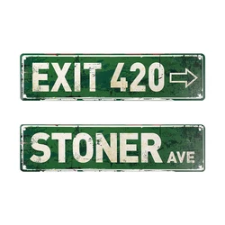 Exit Sign Metal Sign Club Home Wall Exit 420 Retor Street Plaque Tin Sign Posters Rustic 4 X 16 Inches Pinche ELM st Decor Signs