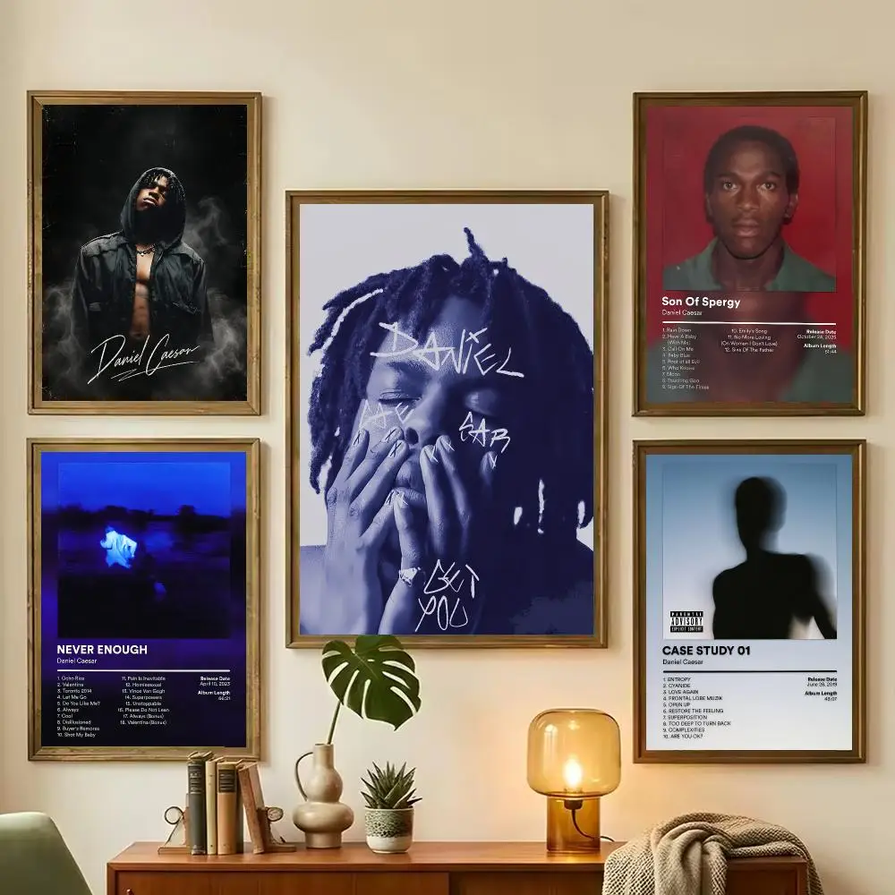 Singer Daniel Caesar Album Painting Calligraphy Stylish Canvas Poster Wall Art for Living Room Bedroom Office Home Decor