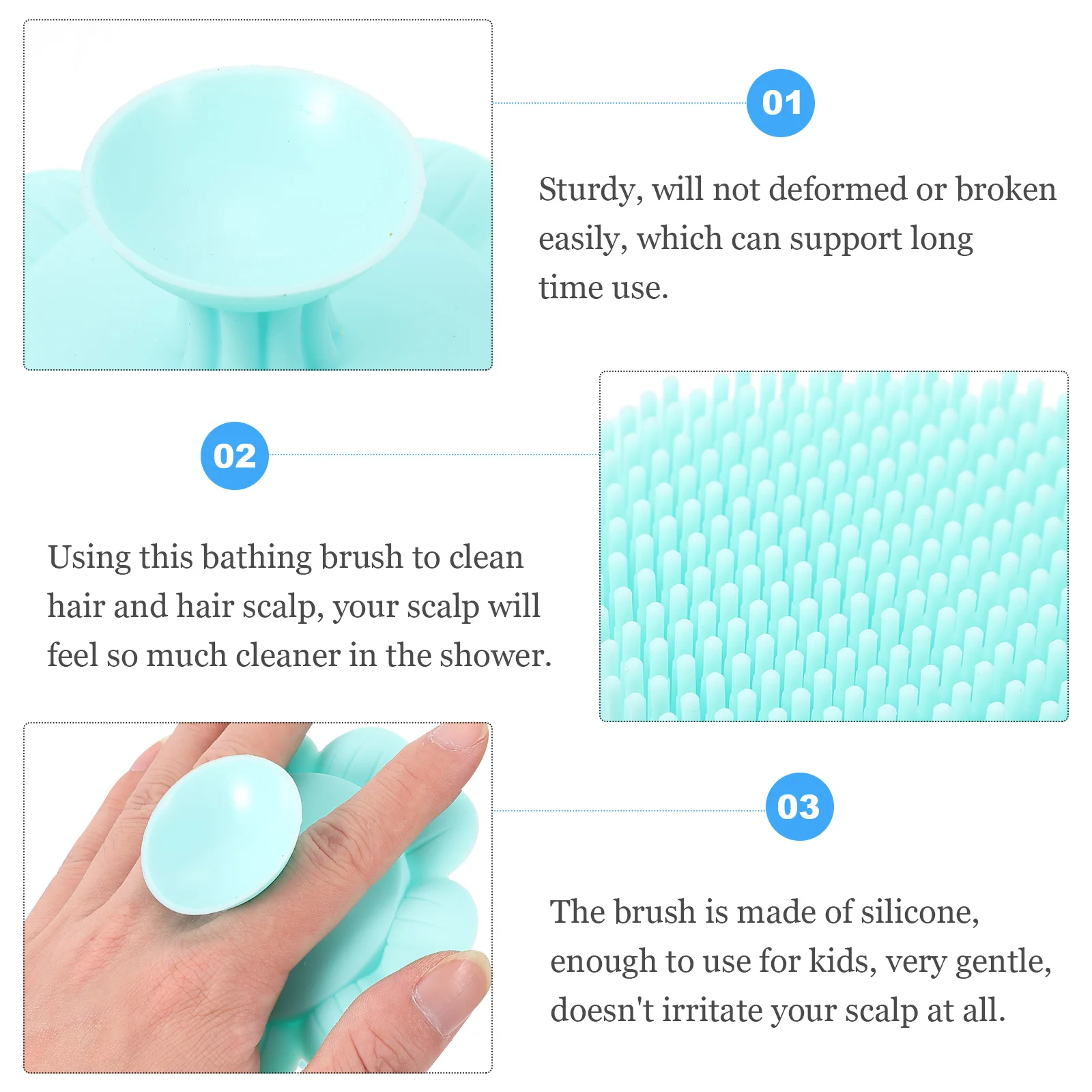 

Silicone Shampoo Brush Infant Shower Handheld Bath Scrubber Cleaning Hair Scalp Massager Body Baby Washing Tool