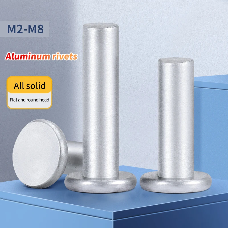 GB109 flat head aluminum rivets solid hand hit rivets with flat round head M2M3M4M5M6M8