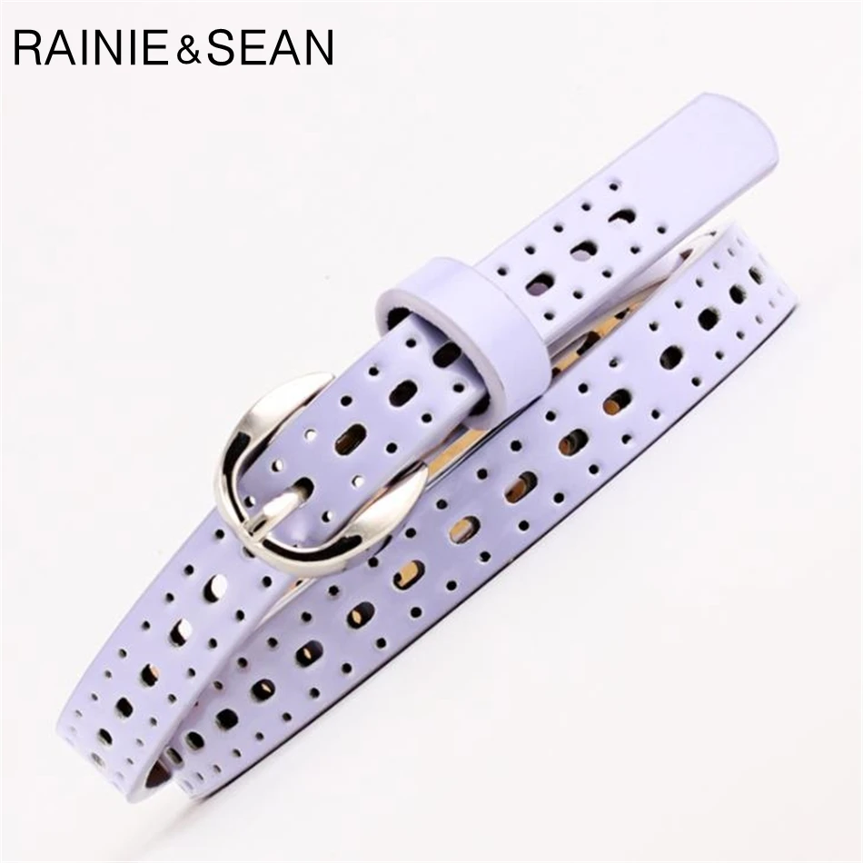 الوردي النساء حزام الجوف خارج بولي Leather الجلود Royalblue حزام المرأة الكورية السيدات عادية تصميم جديد الصلبة رقيقة حزام جلد للجينز