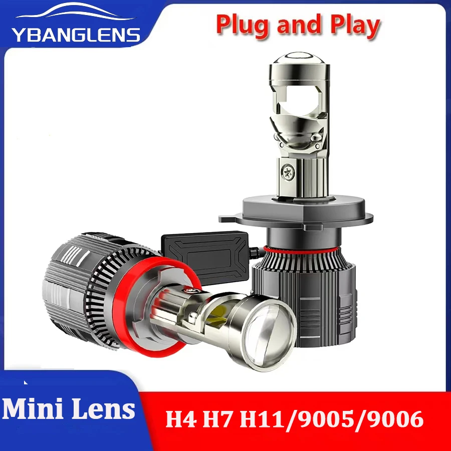 H4 H7 LED Projector Lens H8 H11 9005 HB3 9006 HB4 Car Headlight Bulbs Canbus 100W 30000LM Turbo Fan Mini Lamp 12V LHD