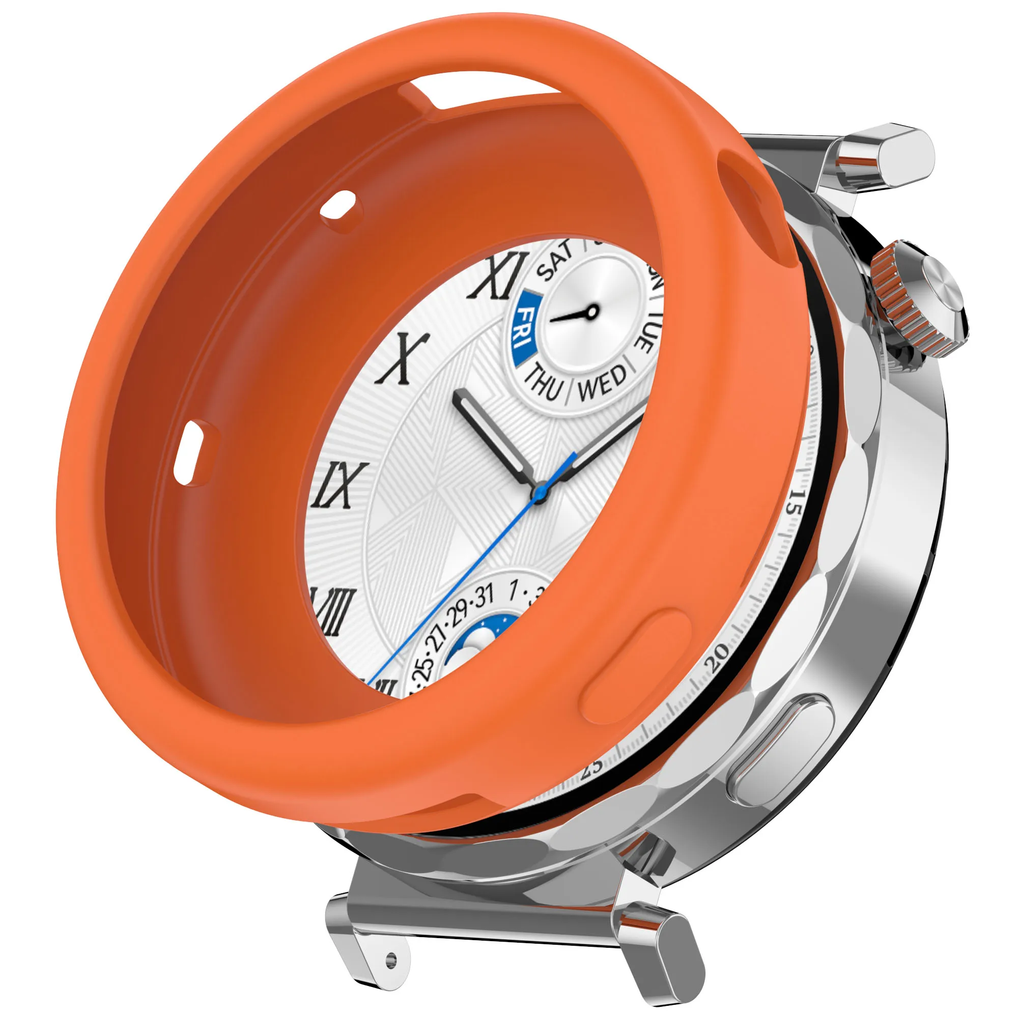 

Для Huawei Watch GT 5 Pro 42 мм чехол для часов Мягкая силиконовая полая рамка для часов - оранжевый
