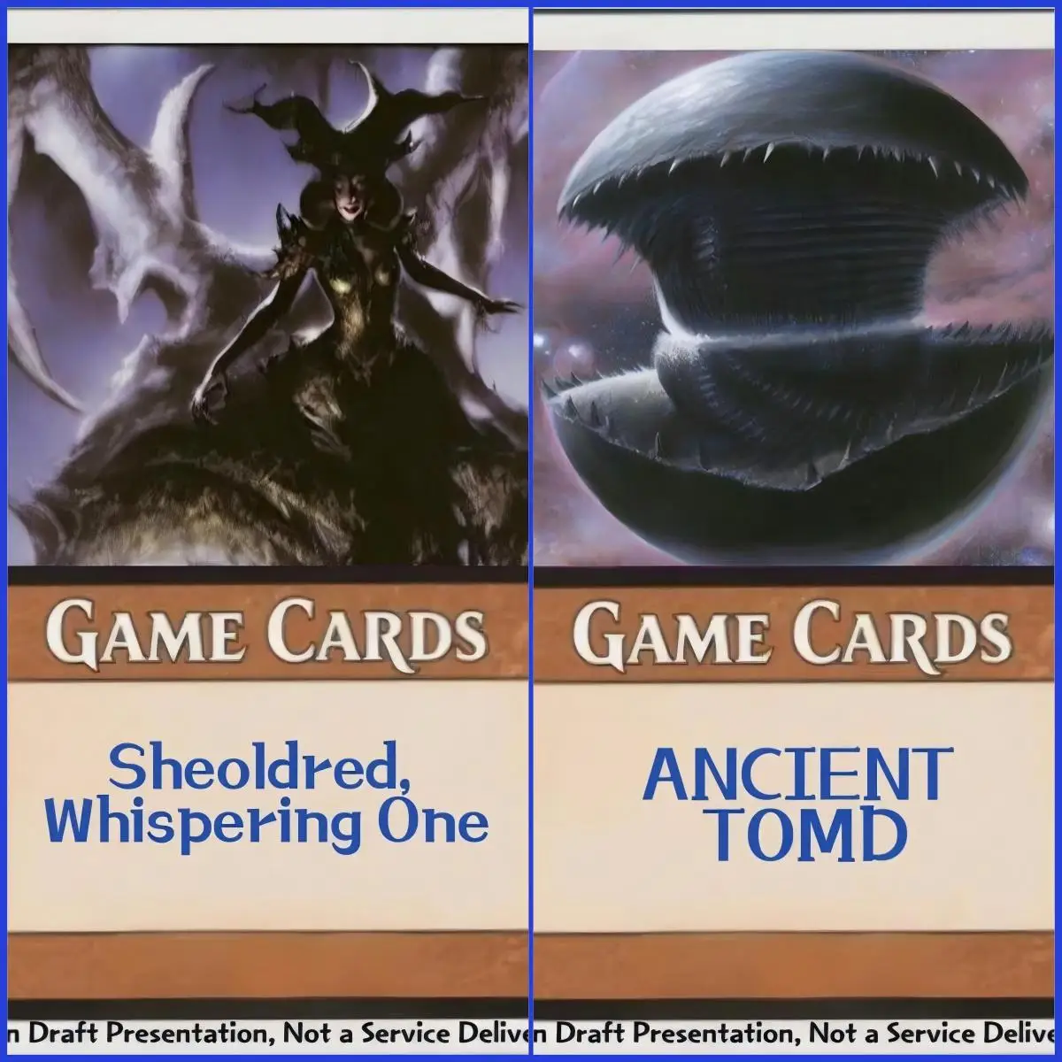 

Selling Holo 21 EOE Master Summon Bahamut Tannuk Eos Armiger Unleashed PRM Goldlust Triad magic proxy game cards