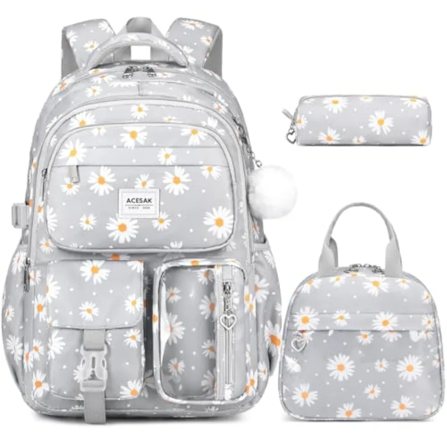 

Backpack for Girls - Girls Backpack with Lunch Bag and Pencil Pouch for Teen Laptop Backpack for Women, Elementary Middle High
