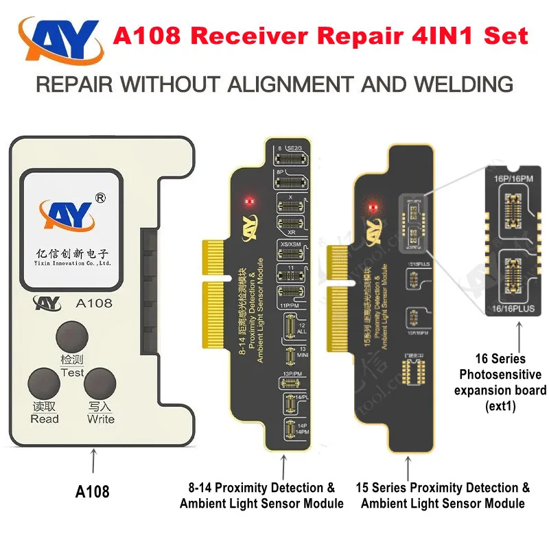 AY A108 Ear Earpiece Flex All-Powerful Receiver FPC Flex for iPhone X-11 12 13 14 15 16 Pro Max Face ID Original Color Recovery