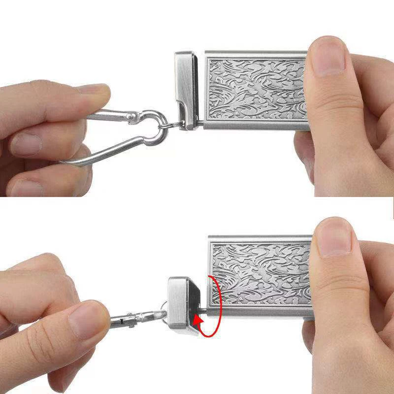 Portable Mini Ashtray Car Dustproof and Windproof With Keychain Ashtray Metal Outdoor Ashtray Bar KTV Home Outdoor Ashtray