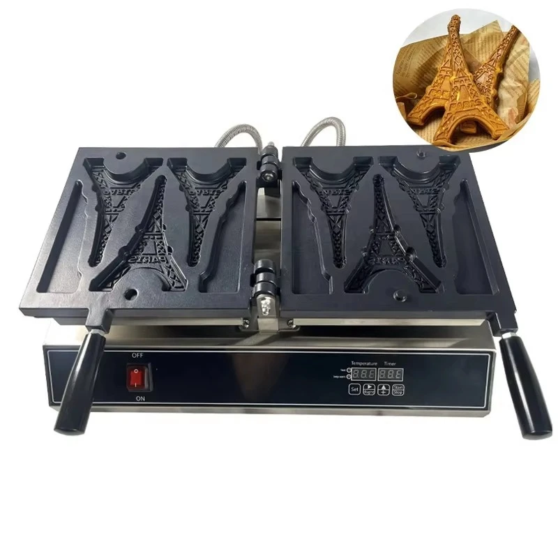 Commercial Tower Waffle Machine 3-piece Eiffel Tower Pancake Machine, Non-Stick Coating