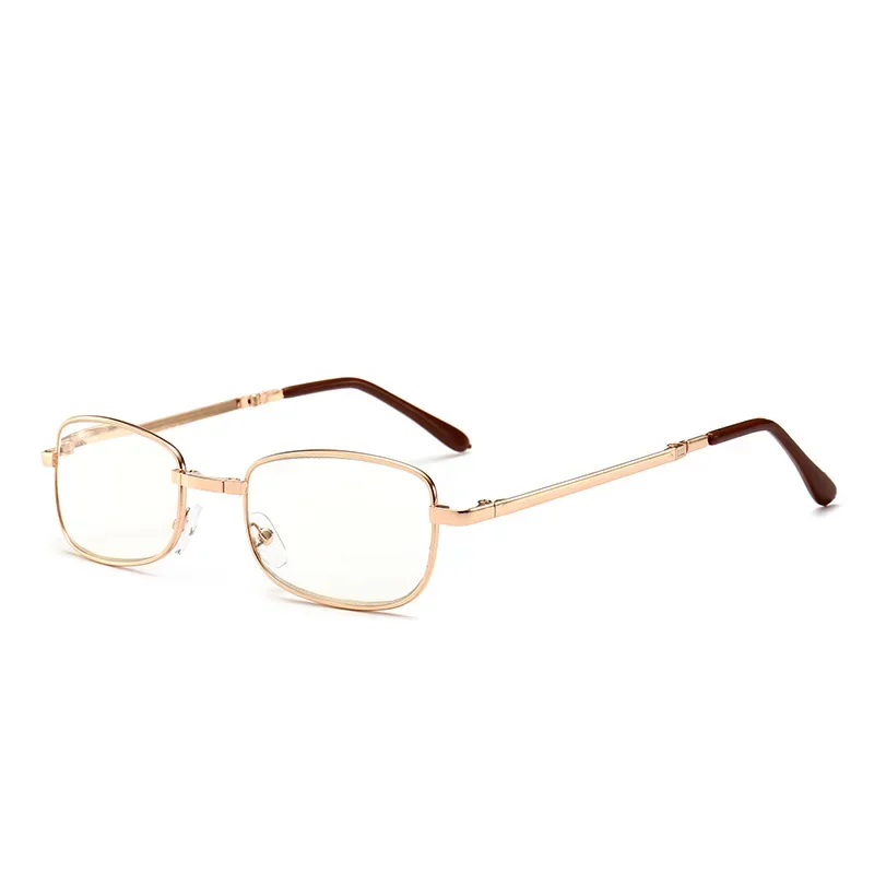 Gafas de lectura plegables con estuche para hombres y mujeres, gafas cuadradas de montura completa para presbicia, gafas con dioptrías antiarañazos + 1,5 2,0 2,5