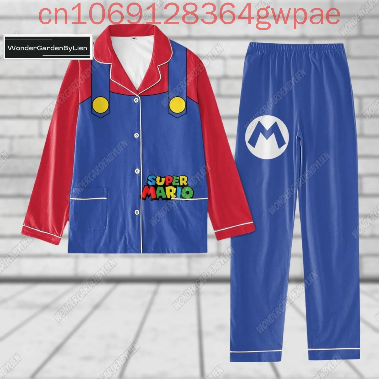 

2025 3d Print Mario Bros Long Sleeve Shirt Pajama Set Super Mario Casual Men's Women's Shirt Pajama Set Family Pajama Sets