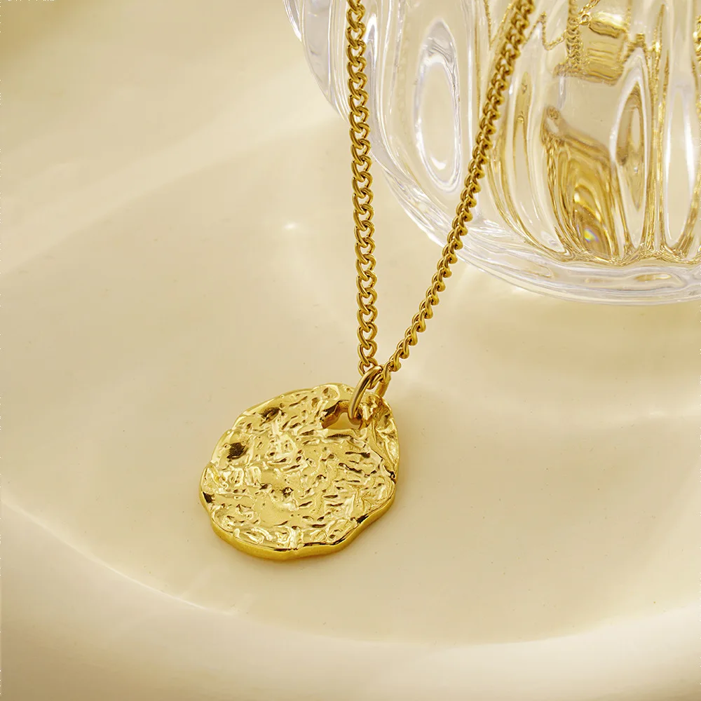 Stainless Steel Irregular Geometric Pendant Necklace Fashion Statement Jewelry Gift for Her