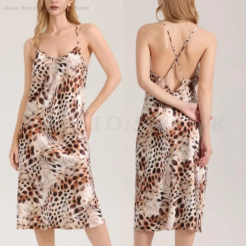 

Sexy Suspender Nightgown Women's Chemise Sleepwear Lingerie Luxury Fashion Printed Nightdress Summer New Home Dress Loungewear