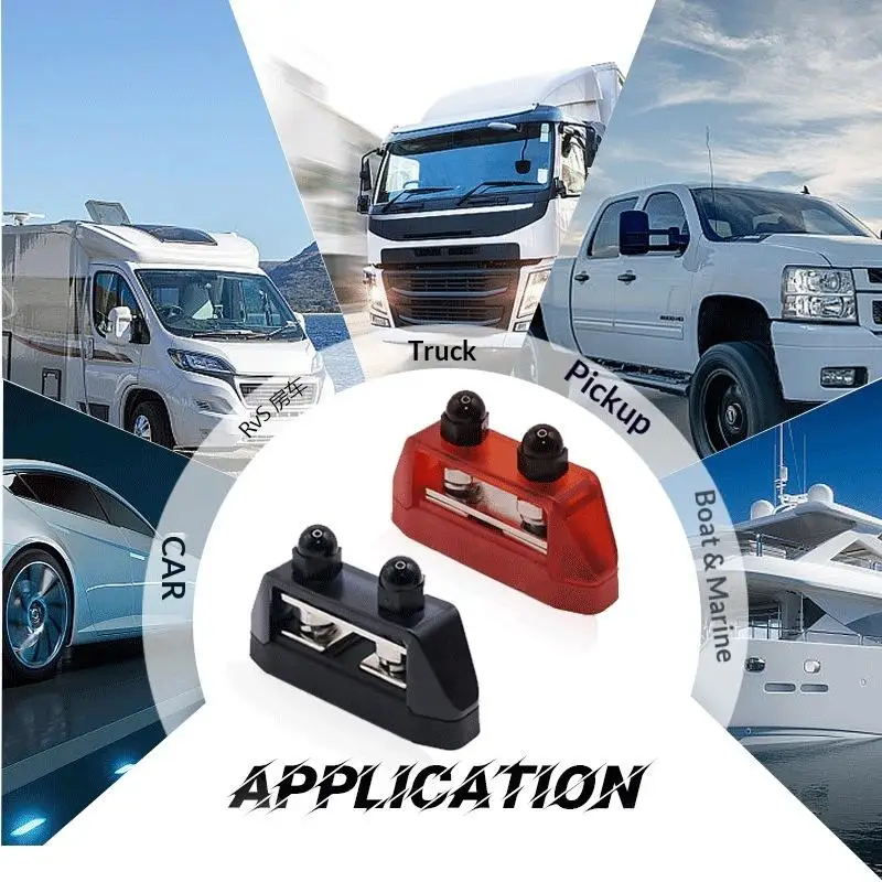 M8 M10 Power Busbar Distribution Panel DC Battery Terminal Connector Heavy Duty Dual Stud for RV Boat Solar Car